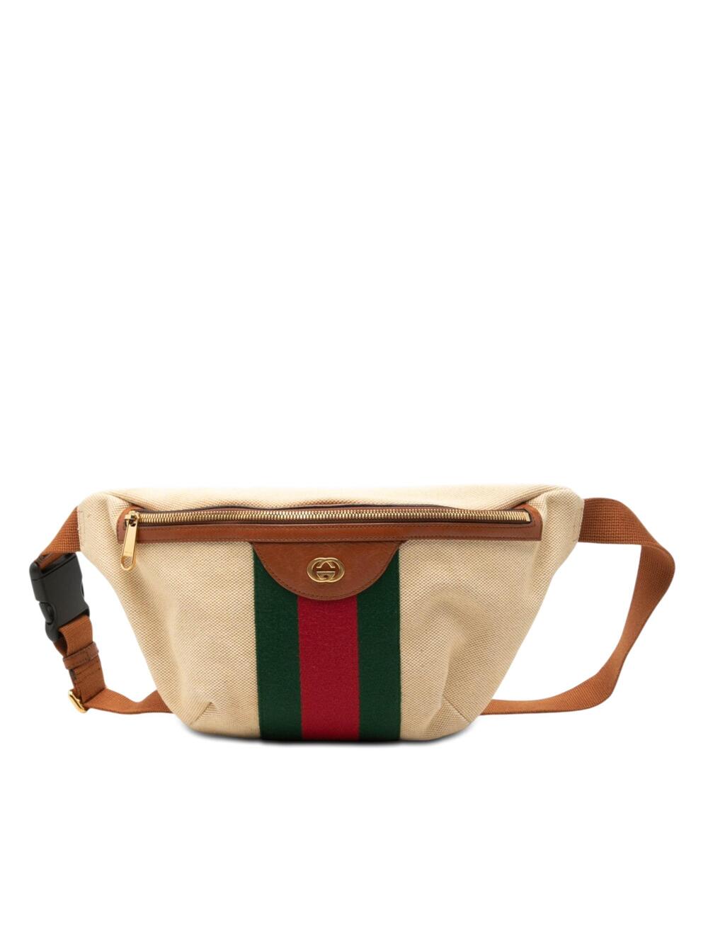 Gucci Zip Belt Bag Vintage Web Canvas #365913G87B